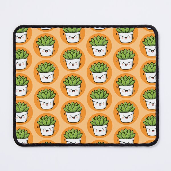 Item preview, Happy Succulent Plant in Pot Pattern - Orange designed and sold by Clever Cookie.