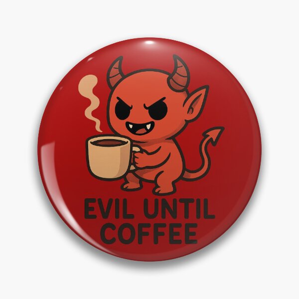 Item preview, Evil Until Coffee – Cute Smiling Devil Coffee Design designed and sold by DreamMachine69.