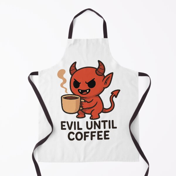 Item preview, Evil Until Coffee – Cute Smiling Devil Coffee Design designed and sold by Dream Machine.