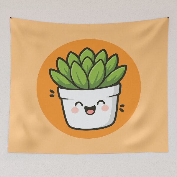 Item preview, Happy Succulent Plant in Pot - Orange designed and sold by Clever Cookie.