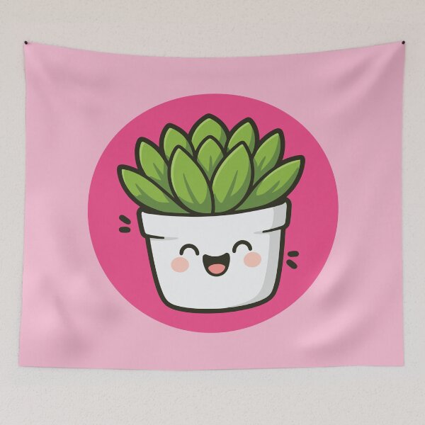 Item preview, Happy Succulent Plant in Pot - Pink designed and sold by Clever Cookie.