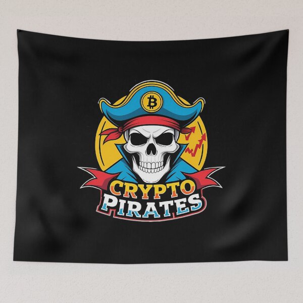 Item preview, Crypto Pirates Logo  Bold Hat Bitcoin Skull Design For Traders designed and sold by ThierryPoirier.