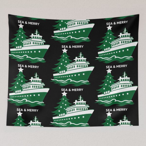 Item preview, Cheerful Green Christmas Tree on Ocean Liner designed and sold by SplashTastic.