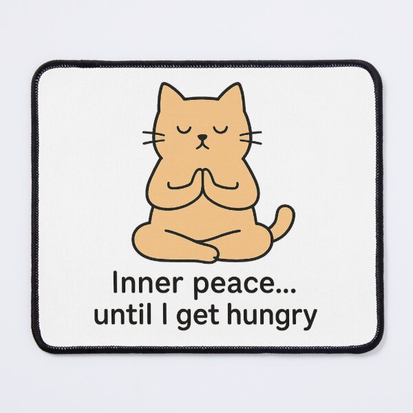 Item preview, Minimalist Yoga Cat – Inner Peace Until I Get Hungry designed and sold by Sara Raad.
