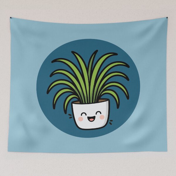 Item preview, Happy Spider Plant in Pot - Dark Blue designed and sold by Clever Cookie.