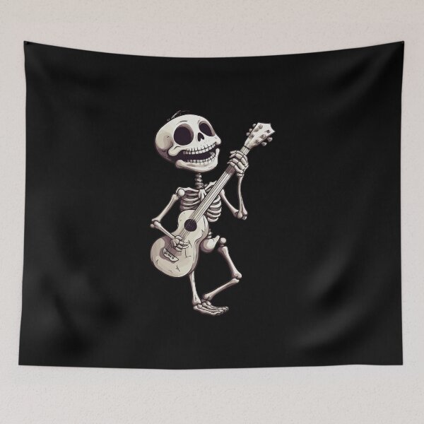 Item preview, Funny skeleton guitarist designed and sold by CroesCreations.