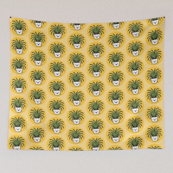 Item preview, Happy Spider Plant in Pot Pattern - Yellow designed and sold by Clever Cookie.