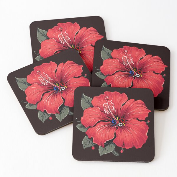 Item preview, red hibiscus flower classic sticker designed and sold by anandsiva2703.