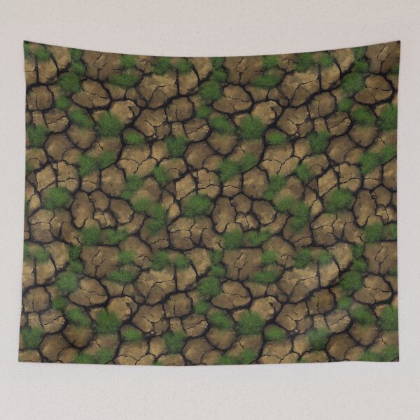 Item preview, Grass of life breaking through dry, cracked earth designed and sold by Piotrek0001.