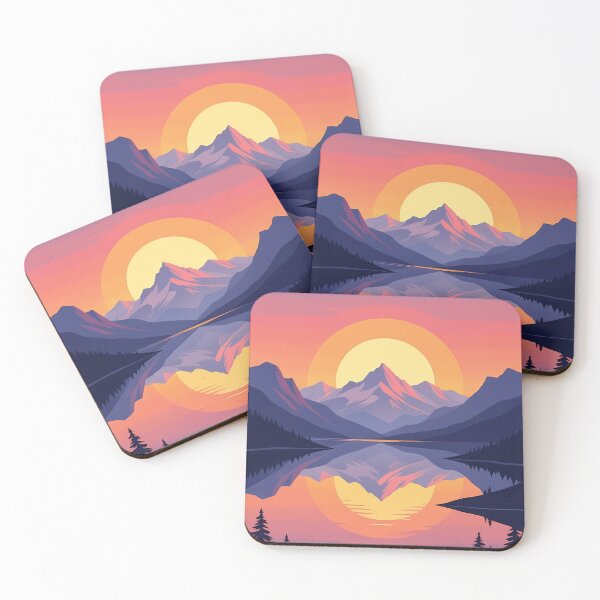 Item preview, Mountain, Sunset, River Water, Landscape,  Abstract Art Stylize, Repeated Texture Pattern (image size 6656x9984) designed and sold by Digital-Davinci.