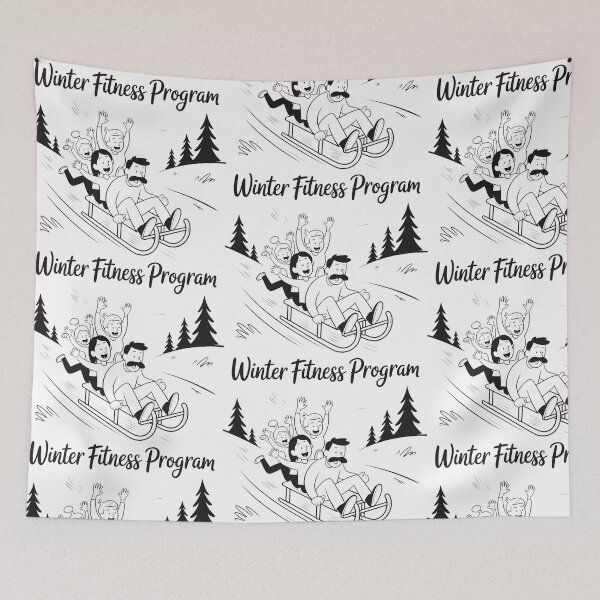 Item preview, Joyful Winter Scene with Parents and Children Sledding designed and sold by SplashTastic.