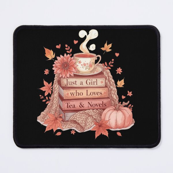 Item preview, Just a Girl Who Loves Tea and Novels Fall Autumn Cozy Book Lover T-Shirt designed and sold by FestivityFinds.