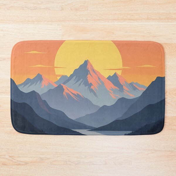 Item preview, Mountain, Sunset, River Water, Landscape,  Abstract Art Stylize, Repeated Texture Pattern (image size 6656x9984) designed and sold by Digital-Davinci.