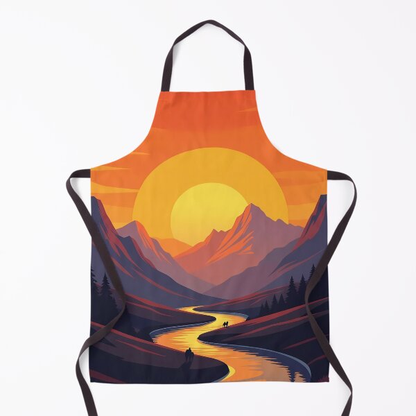Item preview, Mountain, Sunset, River Water, Landscape,  Abstract Art Stylize, Repeated Texture Pattern (image size 6656x9984) designed and sold by Digital-Davinci.