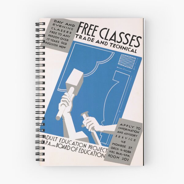 Item preview, Art Deco WPA Poster | Federal Art Project | Free Trade & Technical Classes | Great Depression Era | Geometric Design designed and sold by artofuniverse.