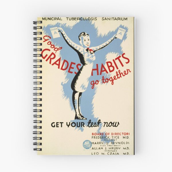 Item preview, Vintage Chicago WPA Poster | Tuberculosis Awareness Art Deco Style | Good Grades & Habits | 1930s Health Campaign Print designed and sold by artofuniverse.
