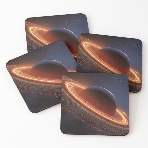 Item preview, Celestial Inferno – Glowing Planet with Radiant Rings designed and sold by StudioDina.