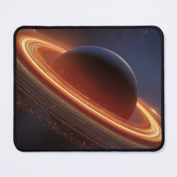 Item preview, Celestial Inferno – Glowing Planet with Radiant Rings designed and sold by StudioDina.