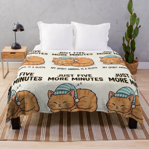 Item preview, Just Five More Minutes Cat Art designed and sold by INNER WINNER YOU.