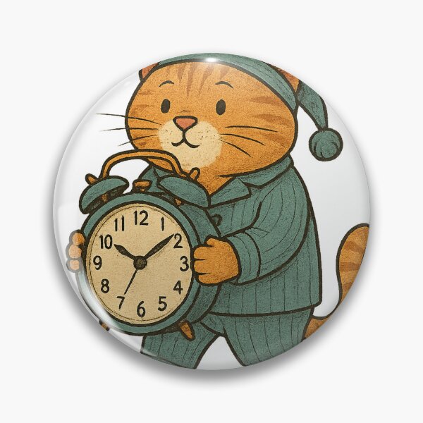 Item preview, Sleepy Cat with Alarm Clock designed and sold by photoparadise22.