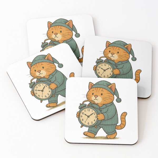 Item preview, Sleepy Cat with Alarm Clock designed and sold by photoparadise22.