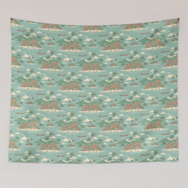 Item preview, retro pattern Thai island life designed and sold by design-by-highd.
