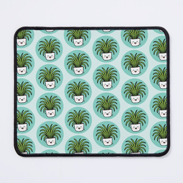 Item preview, Happy Spider Plant in Pot Pattern - Turquoise designed and sold by Clever Cookie.