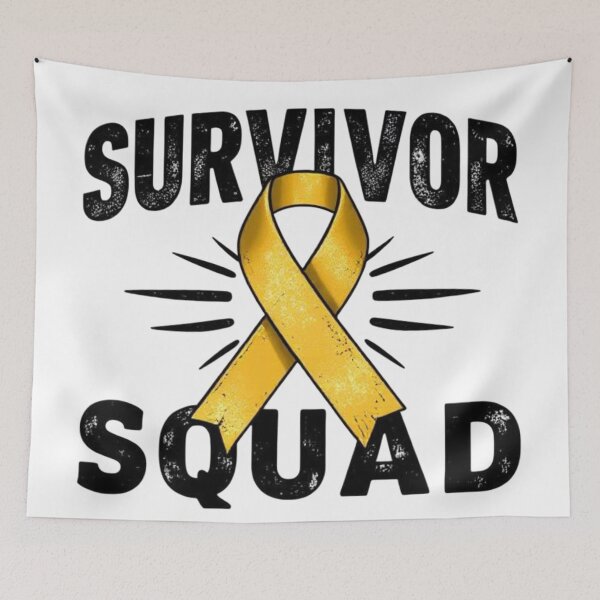 Item preview, Vintage Survivor Squad Gold Ribbon Awareness Design designed and sold by Iuqiune.