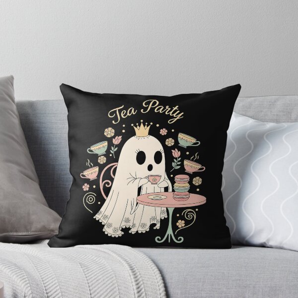 Item preview, TEA PARTY - SPOOKY CUTE GHOST IN CROW AND TEA CUPS designed and sold by justyna-s28.