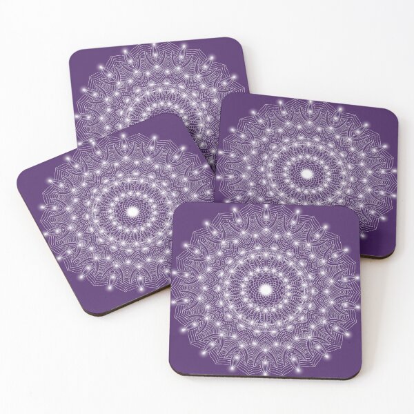 Item preview, Violet purple gold Indian Mandala Design Geometric Flower Pattern Meditation Boho Art designed and sold by DivineMandala.