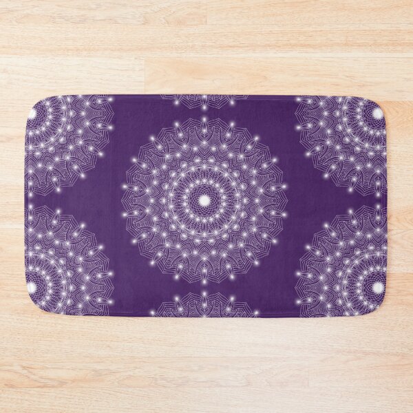 Item preview, Violet purple gold Indian Mandala Design Geometric Flower Pattern Meditation Boho Art designed and sold by DivineMandala.