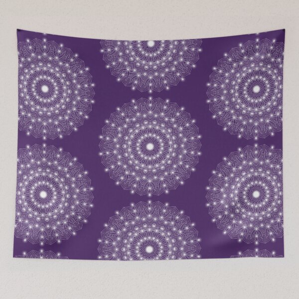 Item preview, Violet purple gold Indian Mandala Design Geometric Flower Pattern Meditation Boho Art designed and sold by DivineMandala.