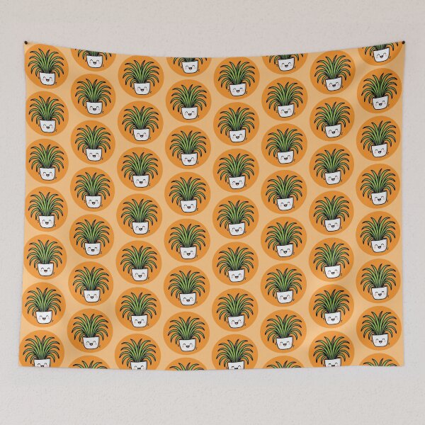 Item preview, Happy Spider Plant in Pot Pattern - Orange designed and sold by Clever Cookie.