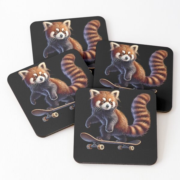 Item preview, Red Panda Riding a Skateboard Skateboarding Skater Fans designed and sold by Kimberley King Art  King Art.