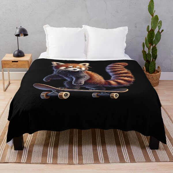 Item preview, Red Panda Riding a Skateboard Skateboarding Skater Fans designed and sold by Kimberley King Art King Art.