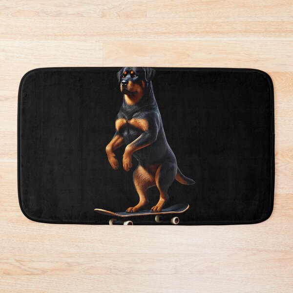Item preview, Rottweiler Riding a Skateboard Skateboarding Skater Fans designed and sold by Kimberley King Art  King Art.