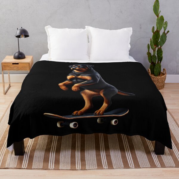 Item preview, Rottweiler Riding a Skateboard Skateboarding Skater Fans designed and sold by Kimberley King Art  King Art.