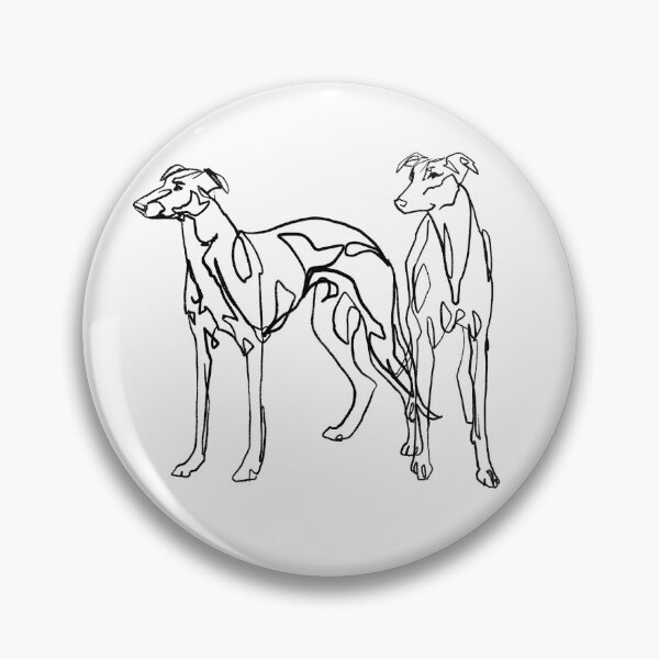 Artikelvorschau, Zwei Windhunde Line Art Minimalist entworfen und verkauft von Spinyflowerart.