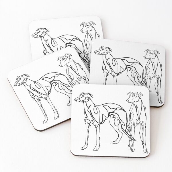 Artikelvorschau, Zwei Windhunde Line Art Minimalist entworfen und verkauft von Spinyflowerart.