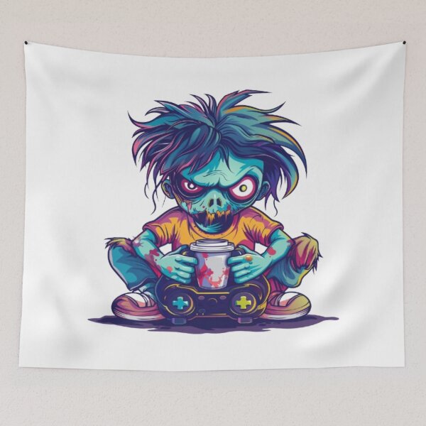 Item preview, Zombie Gamer with Coffee – Horror Gaming Design designed and sold by AlexLineArt.