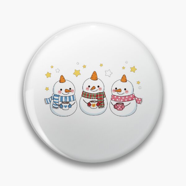 Item preview, Cute Kawaii Christmas Snowmen with Hot Chocolate designed and sold by istoriadesign.