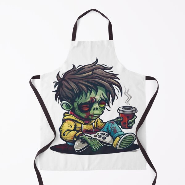 Item preview, Tired Zombie Gamer with Coffee – Funny Horror Design designed and sold by AlexLineArt.