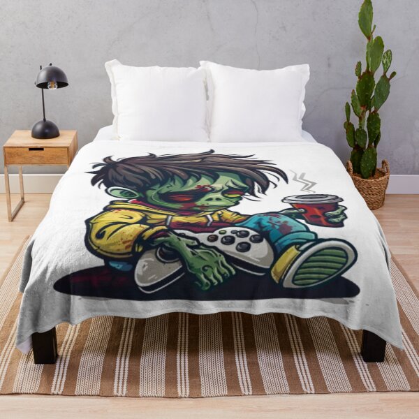 Item preview, Tired Zombie Gamer with Coffee – Funny Horror Design designed and sold by AlexLineArt.