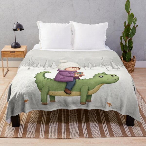 Artikelvorschau, Skurrile Winterfahrt mit Dino und Geschenk entworfen und verkauft von Whimsical Hug.