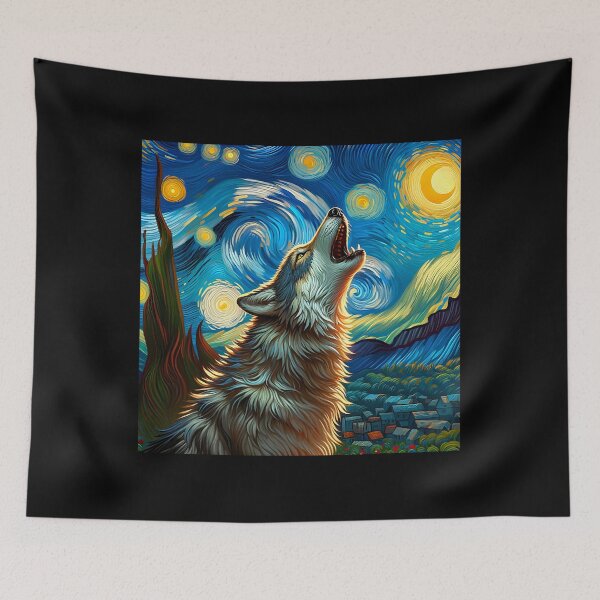 Item preview, Wolf Starry Night Van Gogh Sky Painting Art For Men Women  designed and sold by ReinholdThie.