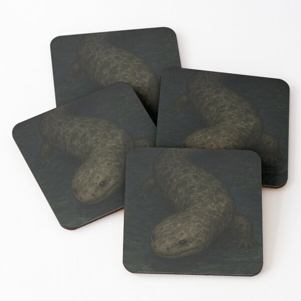 Item preview, Chinese Giant Salamander Artwork – Rare Nocturnal Amphibian in Stream designed and sold by NocturnalNook.