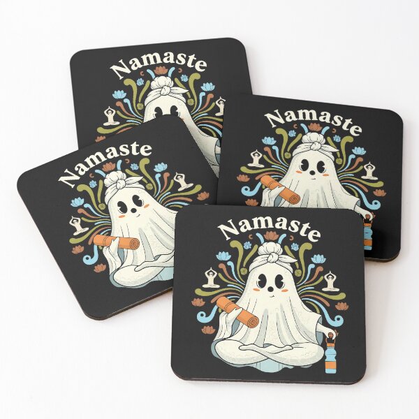 Item preview, NAMASTE - spooky ghost meditating - joga, pilates designed and sold by justyna-s28.