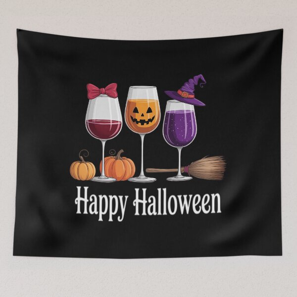 Item preview, Three wine glasses Halloween Pumpkin Halloween designed and sold by Sunset4Bones.