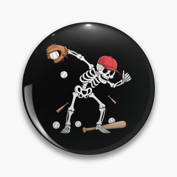 Artikelvorschau, Dabbing Skelett Baseball Halloween Spieler entworfen und verkauft von Sunset4Bones.