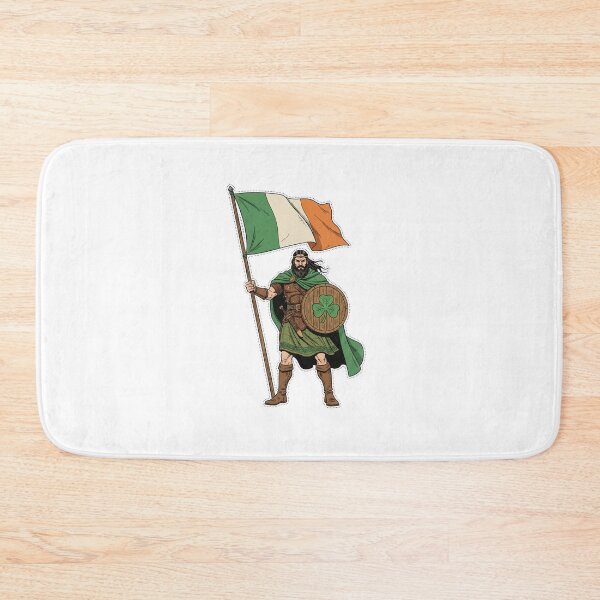 Item preview, Vintage Comic Irish Warrior with Flag and Shamrock Shield designed and sold by ART-POD-PL.